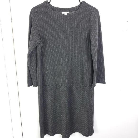 J. Jill Dresses & Skirts - J Jill Dress Womens Small Tall Long Sleeve Stretchy Ponte Striped Mature Modest